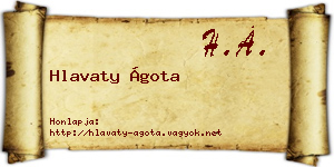Hlavaty Ágota névjegykártya